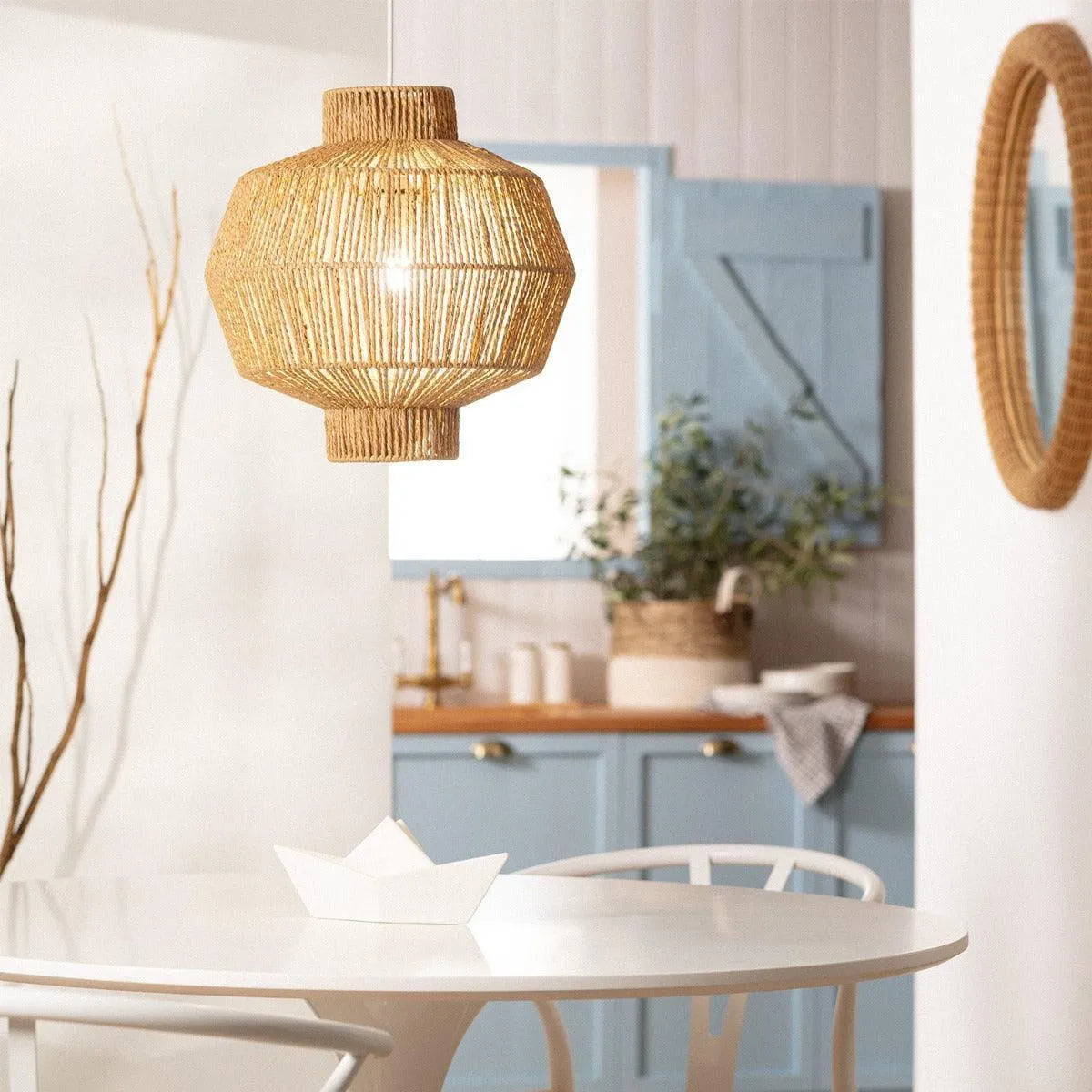 Gevlochten hanglamp e27 fitting rond e27 