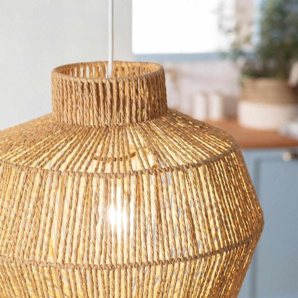 Grote gevlochten hanglamp 360mm e27 fitting rond2