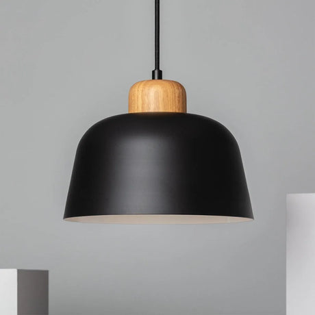 Grote hanglamp met hout en metaal 260mm 