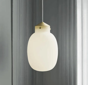 Hanglamp opaal glas DFTP 'Raito ovaal' modern E27 fitting 22 cm - FOIR