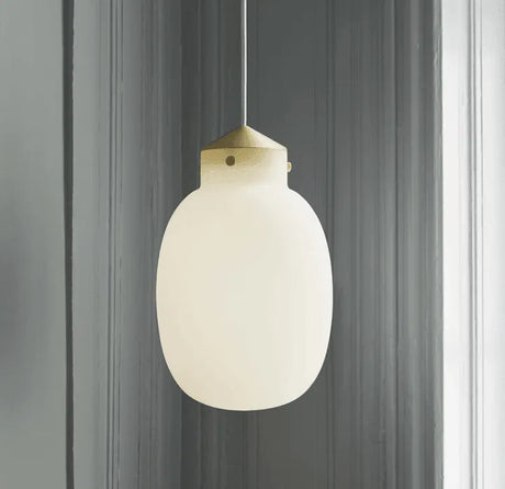 Hanglamp opaal glas DFTP 'Raito ovaal' modern E27 fitting 22 cm - FOIR