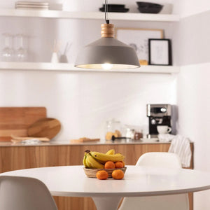 Hanglamp beton 'Kusha' E27 fitting modern grijs modern 350mm - FOIR