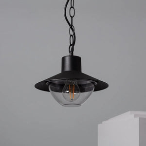 hanglamp buiten plafondlamp zwart glas e27 fitting 