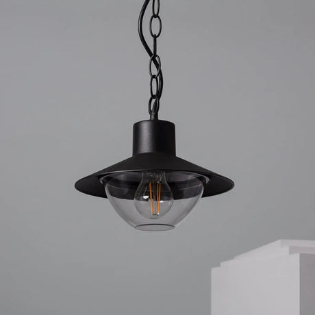 hanglamp buiten plafondlamp zwart glas e27 fitting 