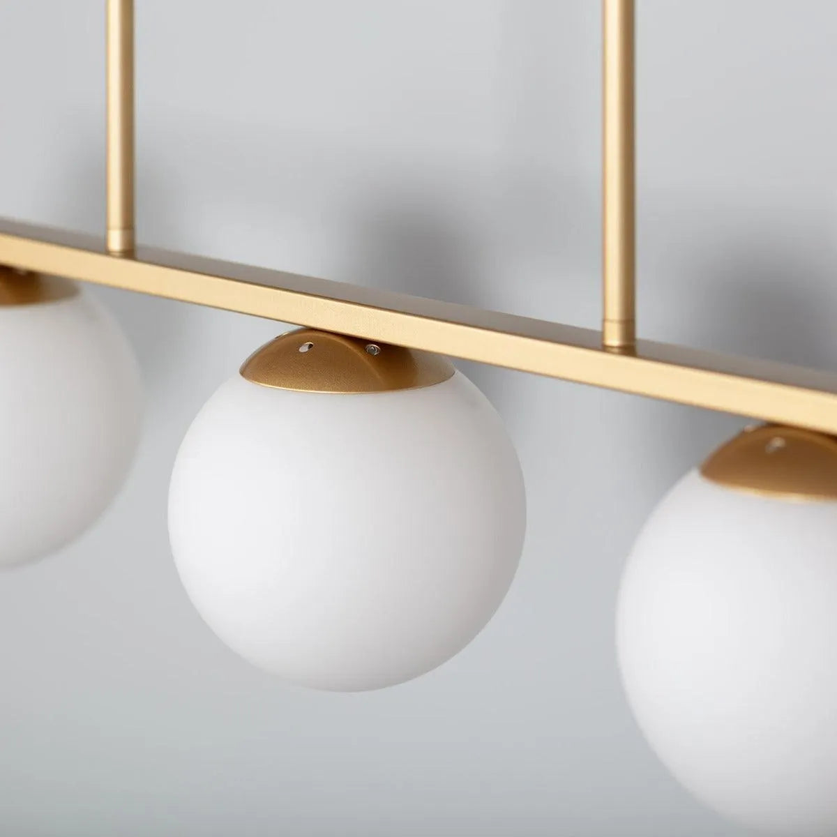 Hanglamp messing modern eettafel 'Bokor' e27 fitting opaal glas 115cm - FOIR