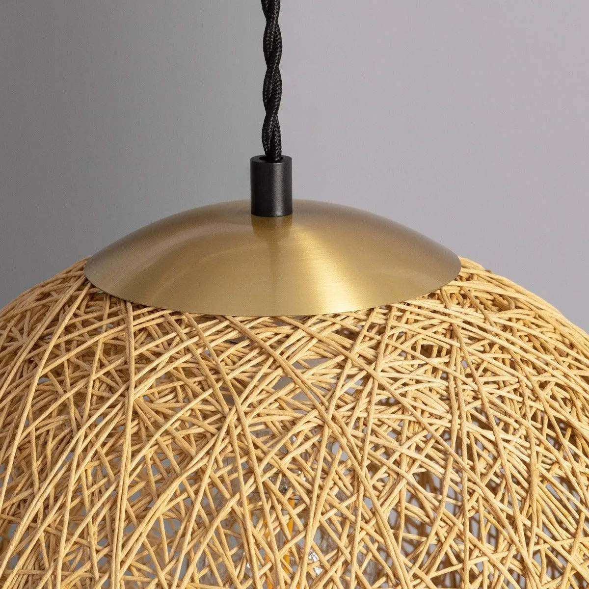 Gevlochten hanglamp e27 fitting rond led lamp