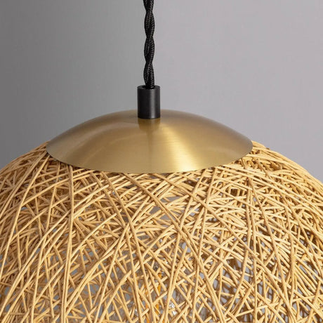 Gevlochten hanglamp e27 fitting rond led lamp