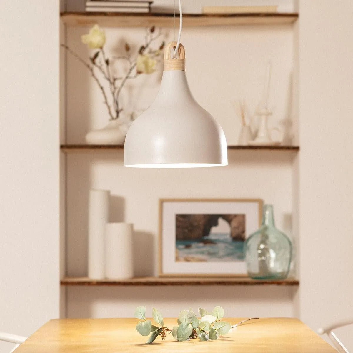 Hanglamp wit metaal rond e27 fitting design led 
