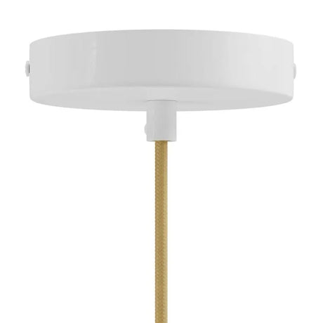 Plafondkap wit met gele kabel 