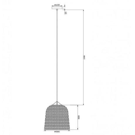 Hanglamp 'Castra' Rotan natuur e27 fitting gevlochten 30 cm - FOIR