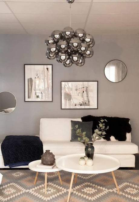 Glazen hanglamp led lamp by rydens gross zilver