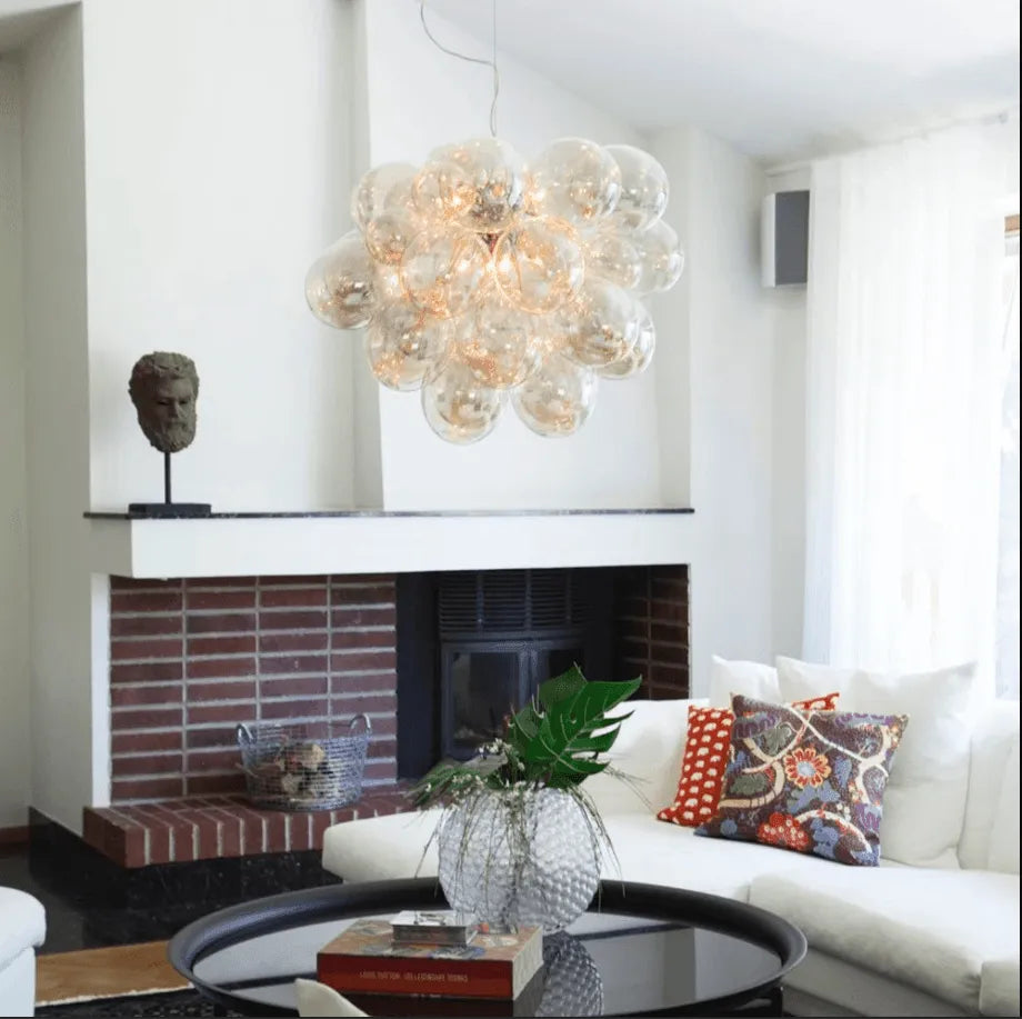 Hanglamp glas led lamp 630mm design led lamp By Rydens glazen bollen