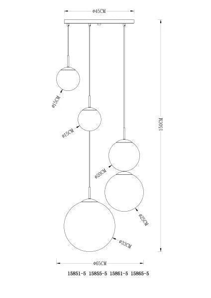 Hanglamp glazen bollen modern goud e27 fitting