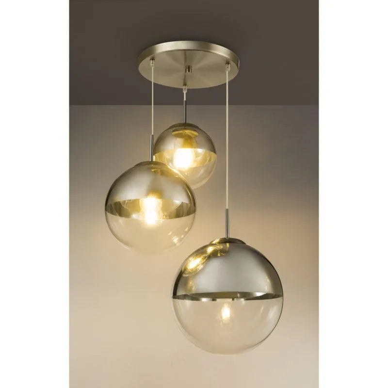 Hanglamp glazen bollen goud rond led lamp