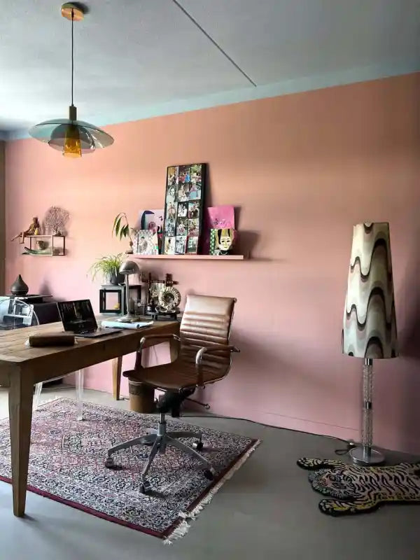 Gekleurde hanglamp vintage 'Wilson' retro glazen kap e27 45cm