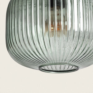 Hanglamp glas Edi ribbel rond E27 25 cm