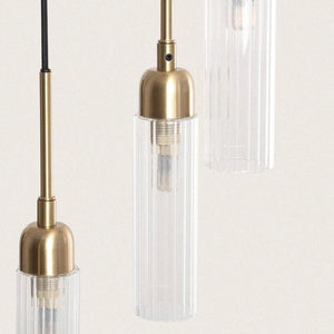 Hanglamp goud rond 6x G9 Glas rond 25 cm