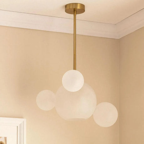 Hanglamp modern goud met opaalglas E27 fitting 'Kenji' - FOIR