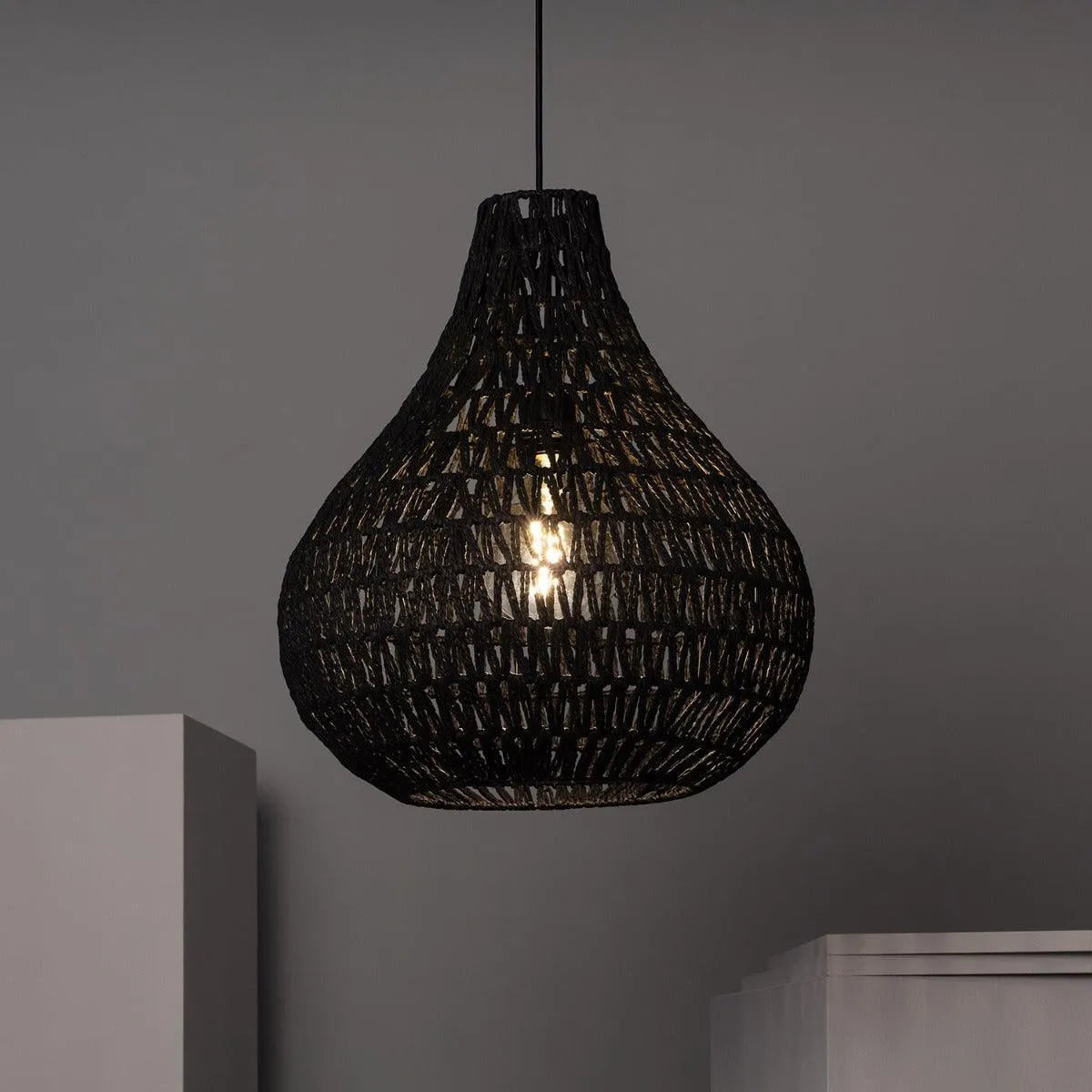 touw hanglamp ingebouwde E27 fitting modern groot open