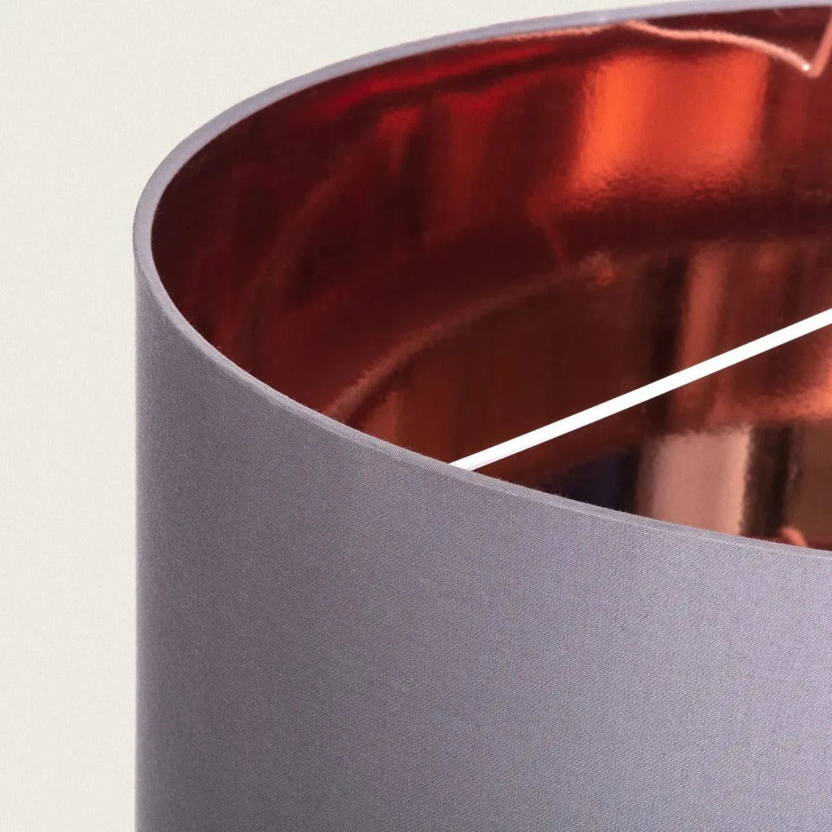 Hanglamp dubbele stoffen kap E27 fitting 'Royce'-Grijs - FOIR