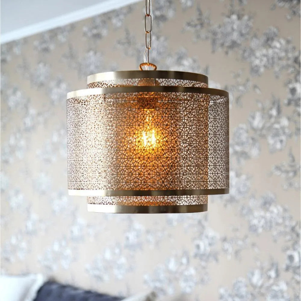 Hanglamp goud by rydens e27 fitting rond led lamp hermine