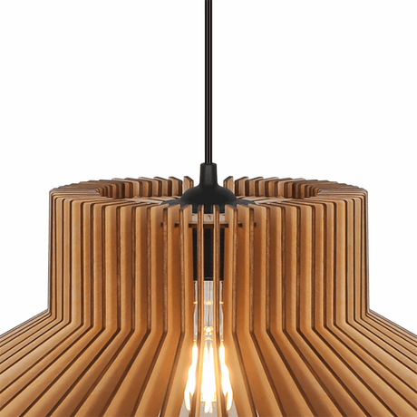 Hanglamp hout groot 'Manago' rond design e27 50cm - FOIR