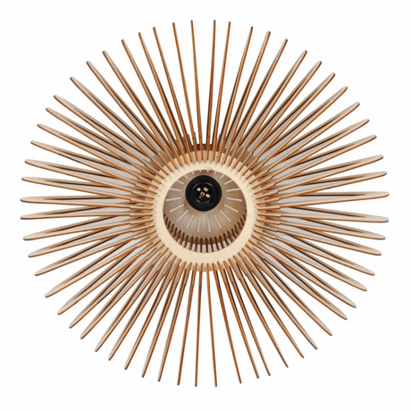 Hanglamp hout groot 'Manago' rond design e27 50cm - FOIR
