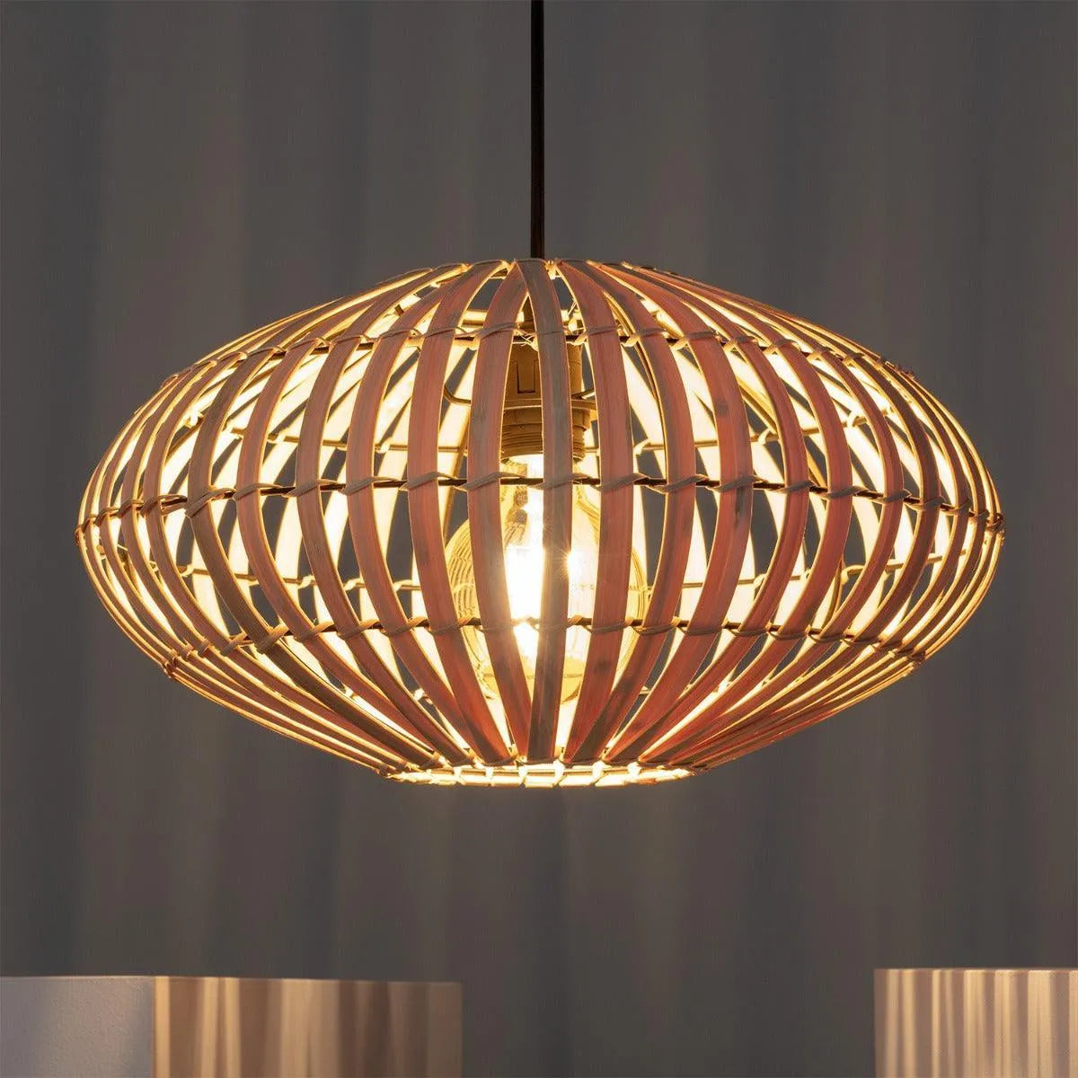 Natuurlijke hanglamp rond e27 fitting led lamp