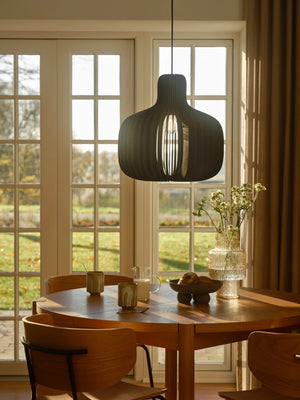 Hanglamp hout zwart 'Hazo' E27 fitting 43 cm