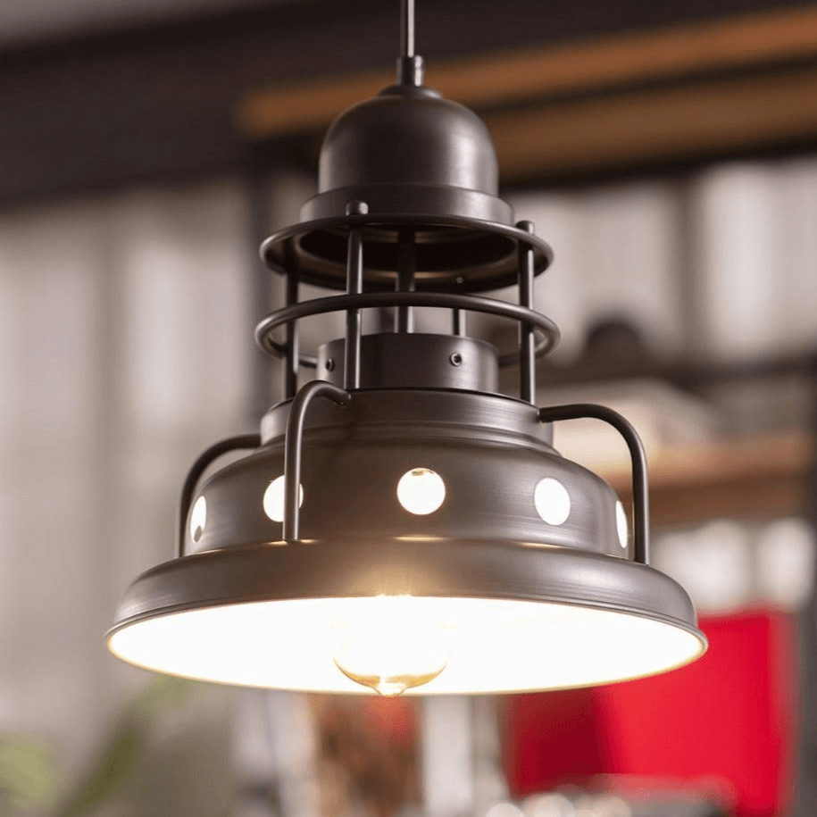 Hanglamp industrieel metaal zwart 'Renzo' E27 fitting modern rond 30 cm - FOIR