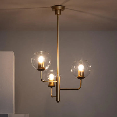 Hanglamp kroonluchter glas e27 fitting goud
