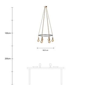 Kroonluchter modern 6x e27 rond (zonder led)