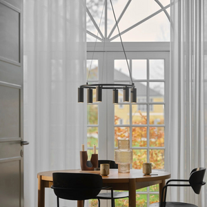 Hanglamp Zwart kroonluchter modern rond Vico 54 cm