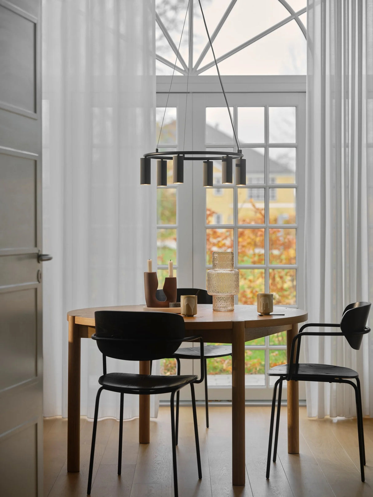 Hanglamp Zwart kroonluchter modern rond Vico 54 cm