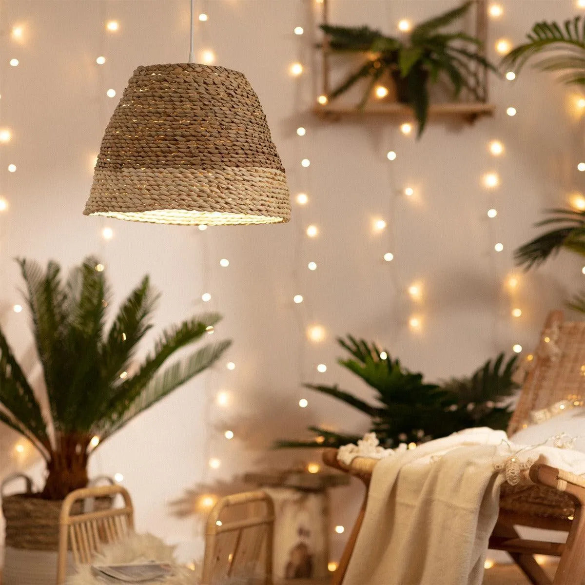 Hanglamp modern 'Kapu' modern e27 fitting gevlochten groot 400mm - FOIR