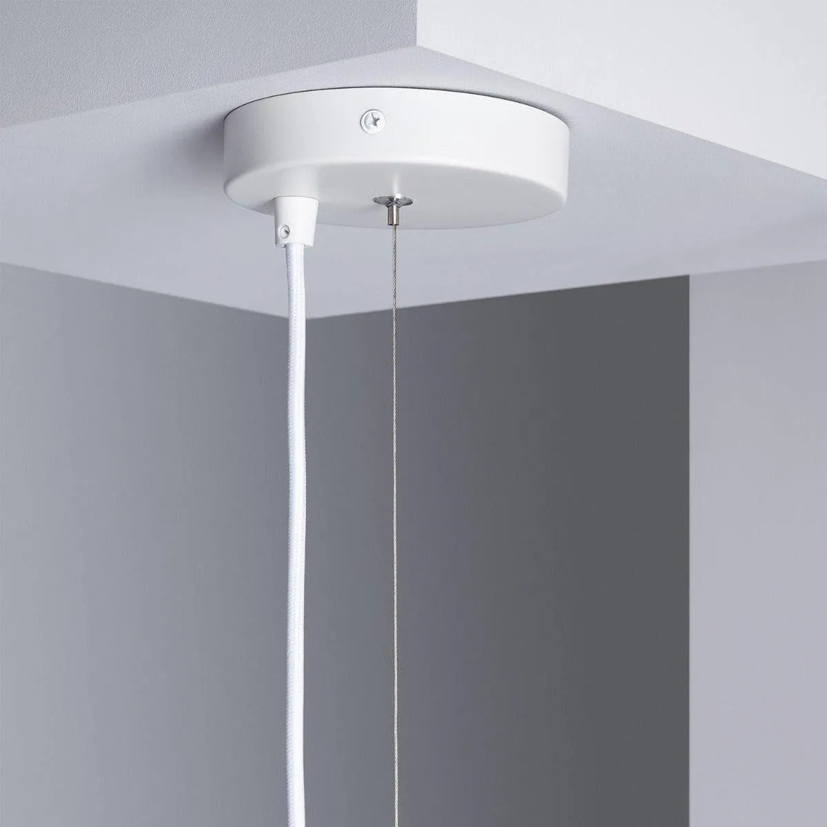 Hanglamp wit modern 'Lupa' E27 fitting hout 280mm - FOIR