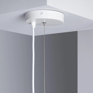 Hanglamp wit modern 'Lupa' E27 fitting hout 280mm - FOIR