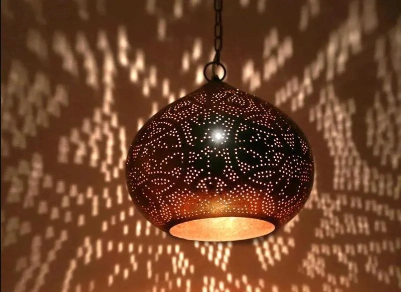 Marokkaanse hanglamp liset E27 fitting 230mm koper