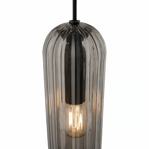 Hanglamp eettafel Glas e27 Zwart Miella