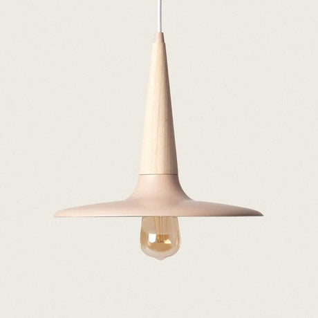 Hanglamp hout metaal met e27 fitting 
