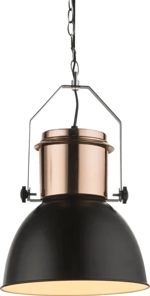 Hanglamp zwart koper industrieel verlichting e27 fitting