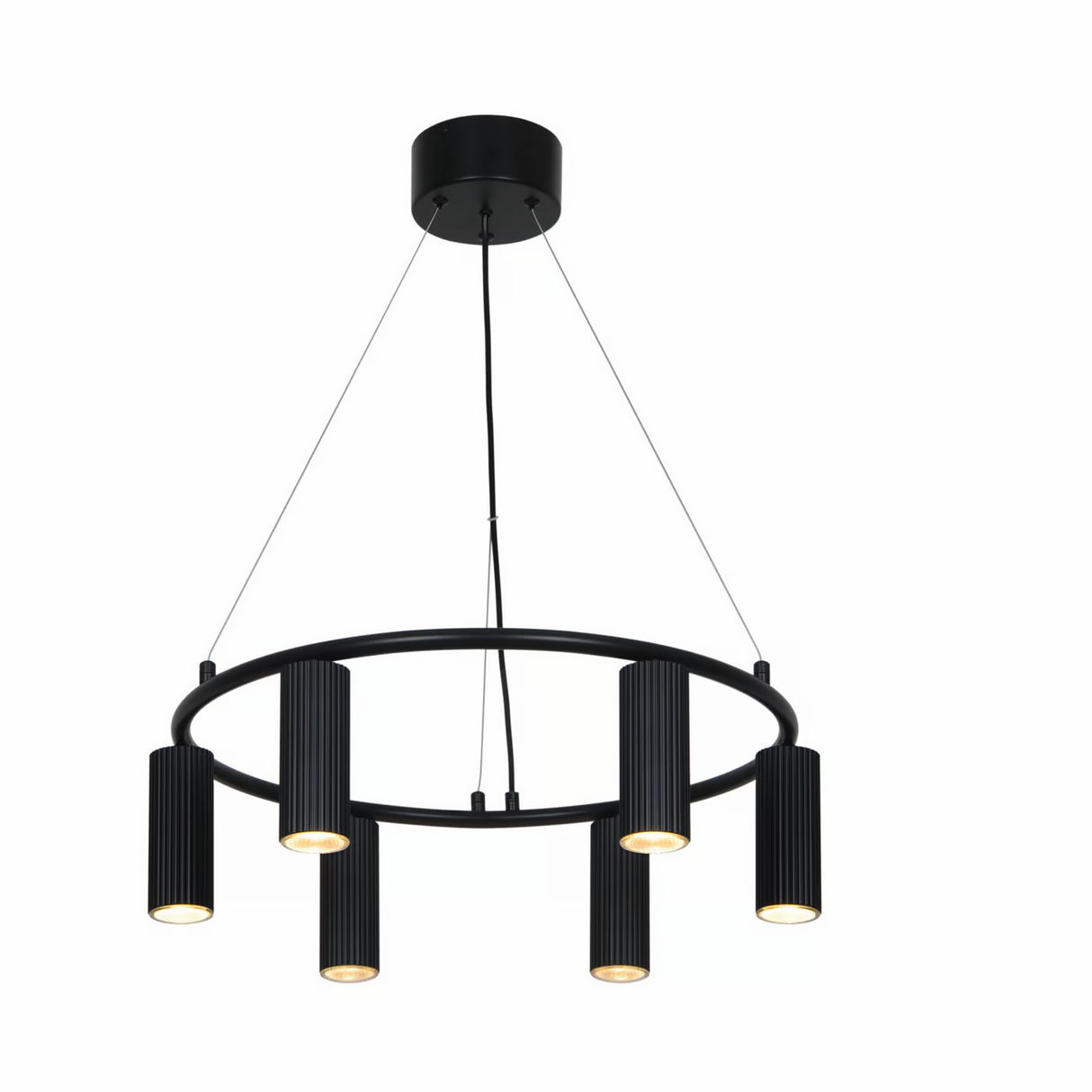 Hanglamp Zwart kroonluchter modern rond Vico 54 cm