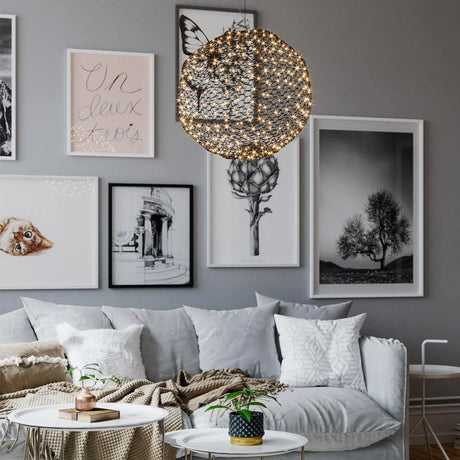 Hanglamp zwart wolk led lamp warm wit gaas