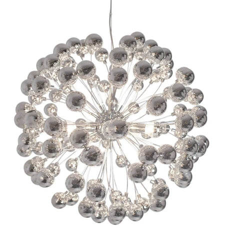 hanglamp zilver groot rond e27 fitting glas rond