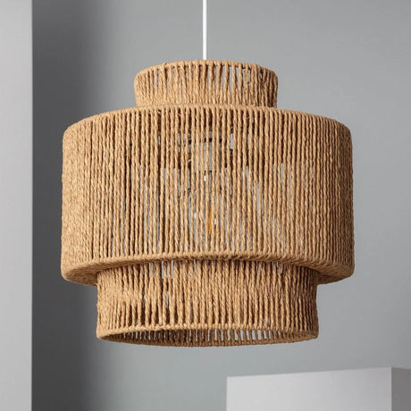 Hanglamp led lamp e27 fitting modern rond design gevlochten