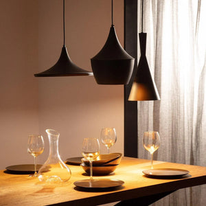 Retro hanglampen zwart goud voor boven de eettafel