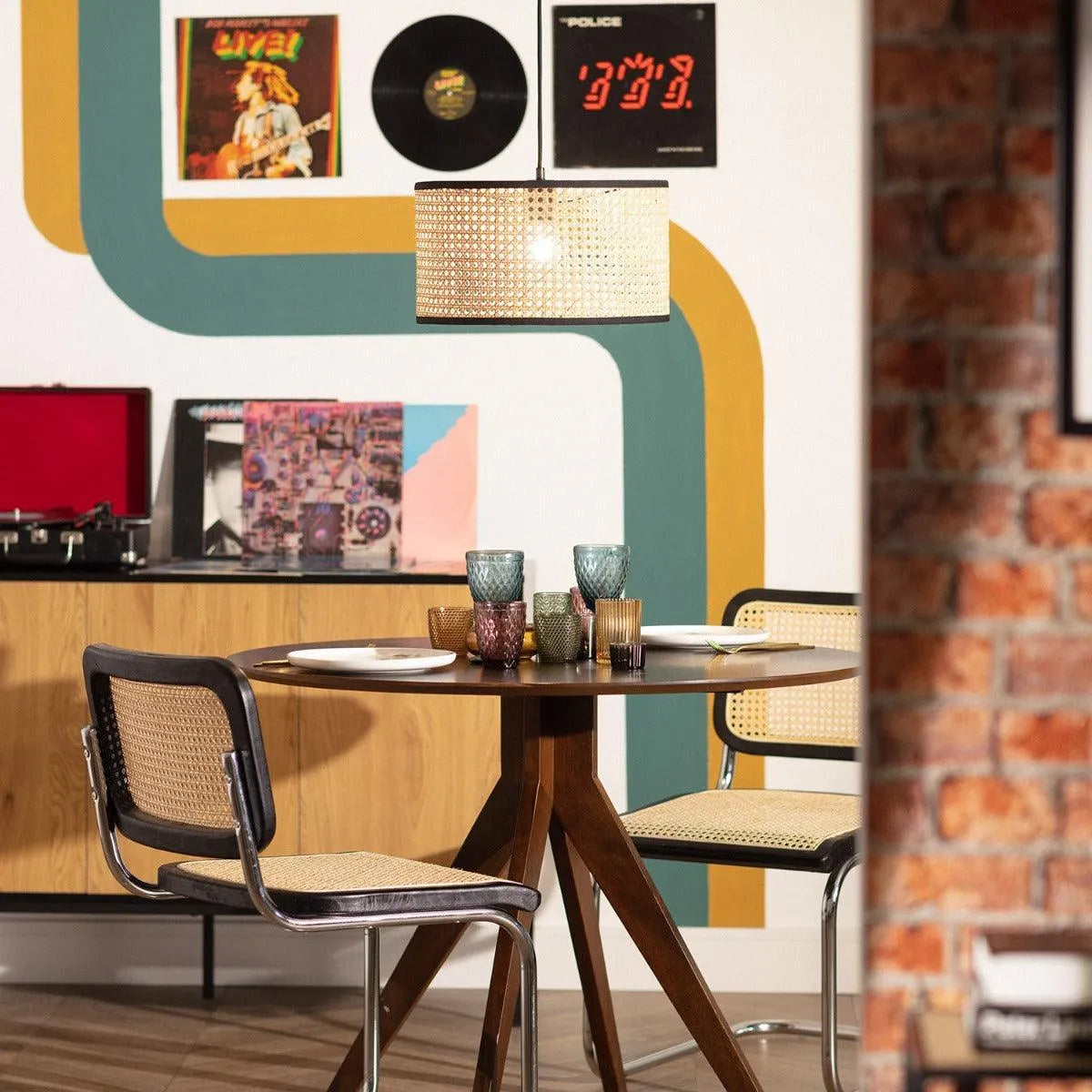 Natuurlijke hanglamp e27 fitting rond 380mm rotan