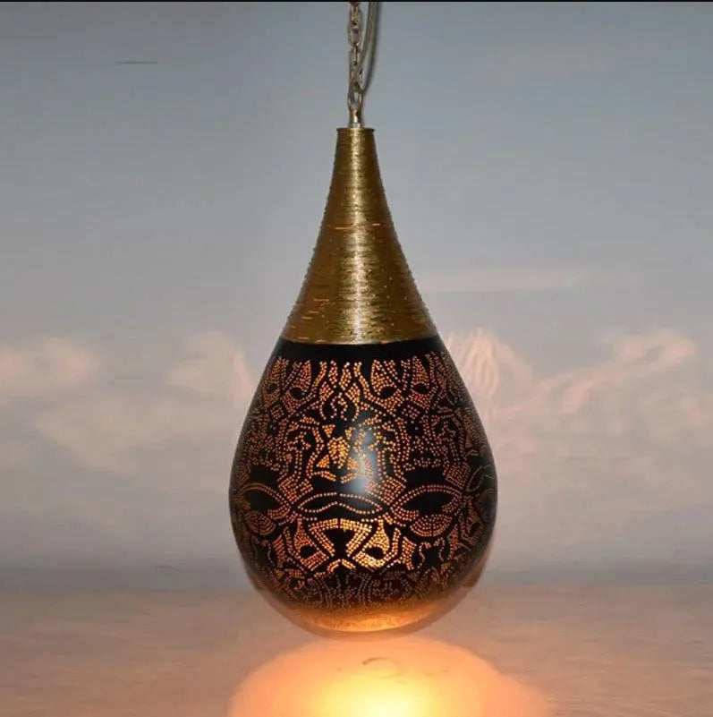 Hanglamp zwart goud E14 fitting modern filigrain oosters