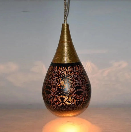 Hanglamp zwart goud E14 fitting modern filigrain oosters