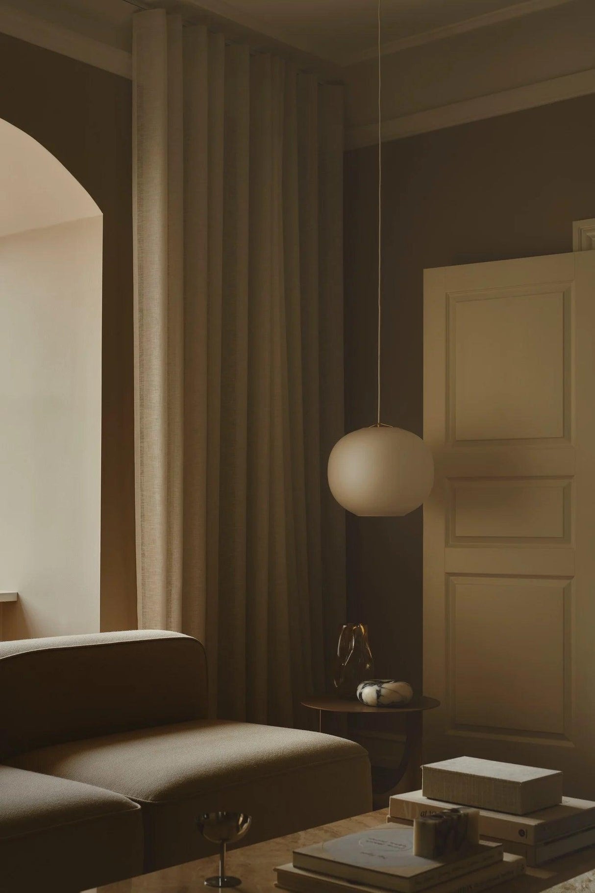Hanglamp messing & opaalglas E27 fitting 'Navone' DFTP 40 cm - FOIR